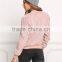 MGOO Custom Made 2017 Pink Corduroy Women Jackets Plain Zip Up Bomber Jackets For Spring Coat Fashion Streetwear