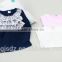 Lace decorated sweater for girls round-neck kids sweater wool design sweater for child girls