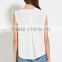 Lady's loose short after long sleeveless shirt before pure color