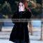 Russian style winter mink fur coat with hooded for ladies