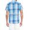 Men's Skinny Short Sleeve check Buttoned Shirt
