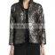 Ladies Black Sequined Velvet Easy Jacket