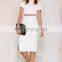 Hot Sale 2015 new fashion cutout white midi ladies dress