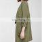 Styleish and classic collarless draped open front trench jacket of women NT201