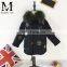 OEM Service Factory Wholesale Children Fur Parka Raccoon Fur Hooded Jacket Kids Parka Jacket