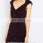 Wholesale Latest Design Sweetheart Neck Cap Sleeve Women Black Pencil Dress