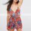 Party waer short floral wholesale custom evening ladies african print jumpsuits
