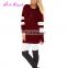 Paypal Accept wine red long sleeves o neck ladies western women tops chinese blouse
