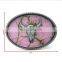 Zinc Alloy Casting 100mm Oval Shape Metal Buckle With Eagle Pattern