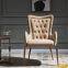 modern golden chrome legs fabric cushion dining chair for hotel