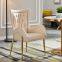 modern golden chrome legs fabric cushion dining chair for hotel