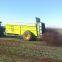 Farm tractor trailed horizontal beater manure fertilizer dispenser spreading equipment