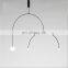 Minimalist Lines Chandelier Retro Black Iron Light Fixtures Pendant Lamp