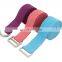 Custom colored 100 % cotton yoga belt with Metallic adjuster for stretching asanas