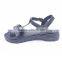 Barefoot low price ladies new design double golden buckles flat barefoot ankle sandals