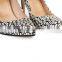 White snake print  pointed court heels shoes women new popular design and fashion high heel sandals