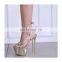 stylish party platform peep toe elegant straps ladies high heeled lace up platform sandals shoes