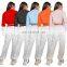 2021 autumn and winter European and American women's lapel loose two-color one-shoulder pants cover hollow sweater two-piece