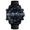 SKMEI 1306 top 10 wrist watch brands stainless steel water resistant quartz watch Zinc Alloy  band dual time waterproof watch