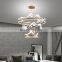 Nordic Hotel LED Pendant Light for Restaurant Gold Ceiling Hanging Lamp Modern Indoor Bedroom Decoration Chandelier