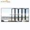 Double Tempered Commercial Folding Doors Room Dividers Aluminum Bi-folding Doors