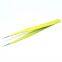 Straight Head Yellow Stainless Steel Tweezers Bird's Nest Hair Picking and Eyelash Beautifying Tool Electronic Mobile Phone Maintenance Curved Tip Straight Head Fine Tip Clip