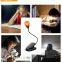 Lampada de leitura para livros com 3 cores, redonda, com clip regulável e sem raios azuis, 12 LEDs