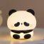 Lámpara de noche de silicona para el dormitorio de ni?os, lámpara de mesilla de noche con carga USB, lámpara de panda con sensor táctil y control por toque, regalo para bebés y ni?os