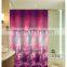 2016 new design high quality waterproof polyester red bubble printed shoer curtain for hotel family