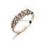 Ladi 14k solid yellow gold birthston rock crystal jewelri v shape ring