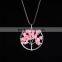 2016 Fashion Silver Gems Opal Natural Stones Tree Of Life Unique Necklace SMJ0176