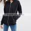 Hot selling cheap black zip up 280cbc hoodies women