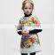 lastest fashion flower girl net dress printed short sleeve flower girl dress for 2-8 years girls