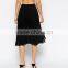 latest long high waist pleated chiffon lady skirt/dress patterns design/manufacture