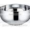 Factory direct-sell stainless steel soup bowl with matt polishing outside and high mirror inside