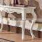 White exquisite washed silver leaf solid wood hallway console table