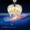 Small Size Crystal Golden LED Ceiling Fan with ABS Blades