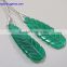Green Onyx 12*35 Long Pear with carving, Pair 100% Natural gemstones AAA Quality product Hand made in India