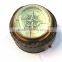 Antique Vintage Solid Brass Compass With Leather Case 13517