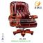 Luxury Antique Wooden Chairs Leather King Chair Throne HE-501