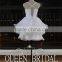 Latest Style V-neck Sleeveless Cross Strap Back Appliqued Lace Ruffled Skirt Short Wedding Dresses