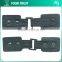 Rhodium Square Buckle Rhodium Stud Black Coat Leather Toggle Buttons