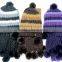 wholesale white black hat and scarf set girls knitted set scarf and hat sets