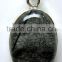 Black Rutile Oval Cabochon Pendant , 925 Solid Sterling Silver Pendant, Designer Silver Bezel Pendant