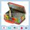 Large portable food packaging tin box with lock and handle