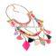 Fashion National style Mutil Chain Tassels Colorful Beads Chunky Choker Necklace Jewelry