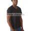 Custom round neck plain black cotton mens fitted blank t-shirts