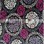 blue and white porcelain circles and squares printed cotton fabric