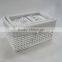 White half wicker basket with lining