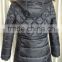 high quality womens winter cotton quilted thick long warm hooded jacket